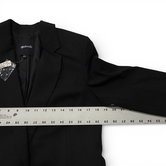 Madewell Kline Blazer Jacket Womens 4 Black NWT 1 Button - Picture 7 of 12